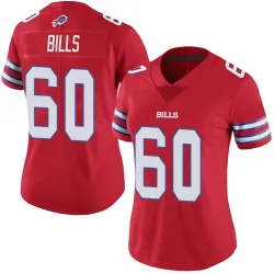 Women's Keaton Bills Buffalo Bills No.60 Limited Keaton Color Rush Vapor Untouchable Jersey - Red
