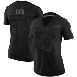 Women's Keleki Latu Buffalo Bills No.83 Limited 2020 Salute To Service Jersey - Black