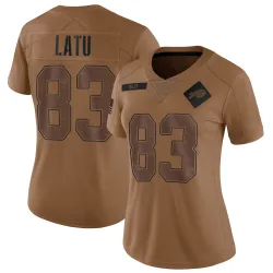 Women's Keleki Latu Buffalo Bills No.83 Limited 2023 Salute To Service Jersey - Brown