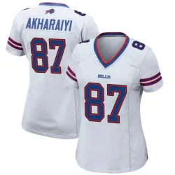 Women's Kelly Akharaiyi Buffalo Bills No.87 Game Jersey - White