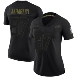 Women's Kelly Akharaiyi Buffalo Bills No.87 Limited 2020 Salute To Service Jersey - Black