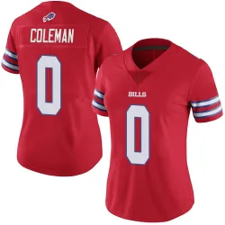 Women's Keon Coleman Buffalo Bills No.0 Limited Color Rush Vapor Untouchable Jersey - Red