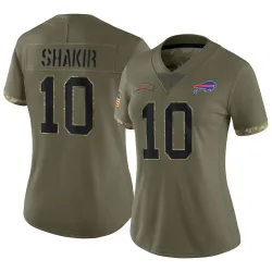 Women's Khalil Shakir Buffalo Bills No.10 Limited 2022 Salute To Service Jersey - Olive