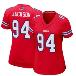 Women's Landon Jackson Buffalo Bills No.94 Game Alternate Jersey - Red