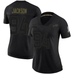 Women's Landon Jackson Buffalo Bills No.94 Limited 2020 Salute To Service Jersey - Black