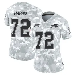 Women's Marcus Harris Buffalo Bills No.72 Limited 2024 Salute to Service Jersey - Arctic Camo