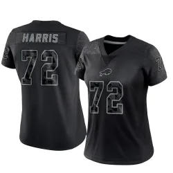 Women's Marcus Harris Buffalo Bills No.72 Limited Reflective Jersey - Black