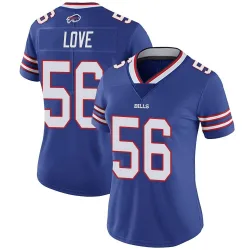 Women's Mike Love Buffalo Bills No.56 Limited Team Color Vapor Untouchable Jersey - Royal