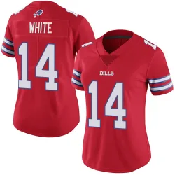 Women's Mike White Buffalo Bills No.14 Limited Color Rush Vapor Untouchable Jersey - Red