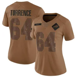 Women's O'Cyrus Torrence Buffalo Bills No.64 Limited 2023 Salute To Service Jersey - Brown