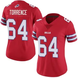 Women's O'Cyrus Torrence Buffalo Bills No.64 Limited Color Rush Vapor Untouchable Jersey - Red