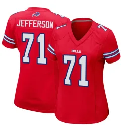Women's Quinton Jefferson Buffalo Bills No.71 Game Alternate Jersey - Red