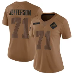Women's Quinton Jefferson Buffalo Bills No.71 Limited 2023 Salute To Service Jersey - Brown
