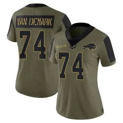 Women's Ryan Van Demark Buffalo Bills No.74 Limited 2021 Salute To Service Jersey - Olive