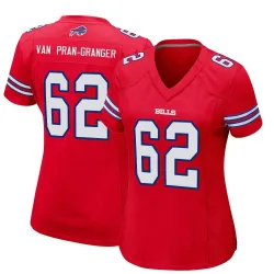 Women's Sedrick Van Pran-Granger Buffalo Bills No.62 Game Alternate Jersey - Red