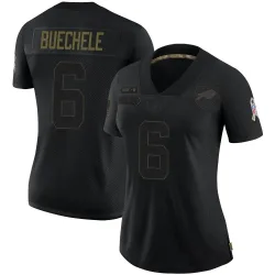 Women's Shane Buechele Buffalo Bills No.6 Limited 2020 Salute To Service Jersey - Black