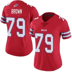 Women's Spencer Brown Buffalo Bills No.79 Limited Color Rush Vapor Untouchable Jersey - Red