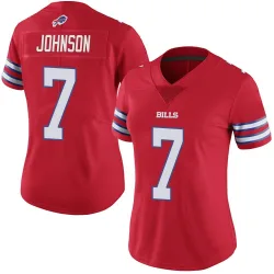Women's Taron Johnson Buffalo Bills No.7 Limited Color Rush Vapor Untouchable Jersey - Red