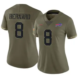 Women's Terrel Bernard Buffalo Bills No.8 Limited 2022 Salute To Service Jersey - Olive