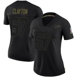 Women's Travis Clayton Buffalo Bills No.67 Limited 2020 Salute To Service Jersey - Black
