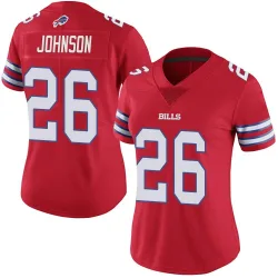 Women's Ty Johnson Buffalo Bills No.26 Limited Color Rush Vapor Untouchable Jersey - Red