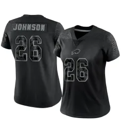 Women's Ty Johnson Buffalo Bills No.26 Limited Reflective Jersey - Black