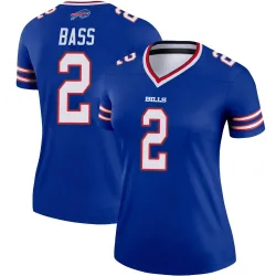 Women's Tyler Bass Buffalo Bills No.2 Legend Jersey - Royal