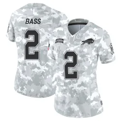 Women's Tyler Bass Buffalo Bills No.2 Limited 2024 Salute to Service Jersey - Arctic Camo