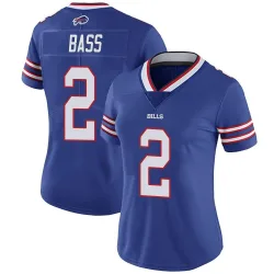Women's Tyler Bass Buffalo Bills No.2 Limited Team Color Vapor Untouchable Jersey - Royal