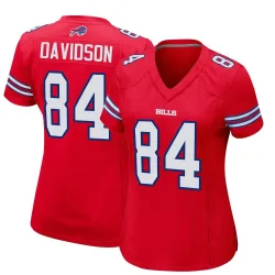 Women's Zach Davidson Buffalo Bills No.84 Game Alternate Jersey - Red