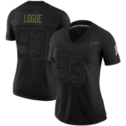 Women's Zion Logue Buffalo Bills No.93 Limited 2020 Salute To Service Jersey - Black