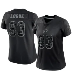 Women's Zion Logue Buffalo Bills No.93 Limited Reflective Jersey - Black
