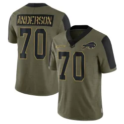 Youth Alec Anderson Buffalo Bills No.70 Limited 2021 Salute To Service Jersey - Olive