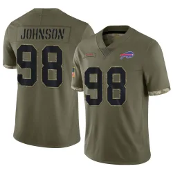 Youth Austin Johnson Buffalo Bills No.98 Limited 2022 Salute To Service Jersey - Olive