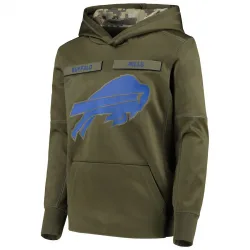 Youth Buffalo Bills No. 2018 Salute to Service Pullover Performance Hoodie - Green