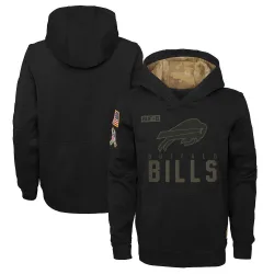 Youth Buffalo Bills No. 2020 Salute to Service Pullover Performance Hoodie - Black