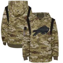 Youth Buffalo Bills No. 2021 Salute to Service Therma Performance Pullover Hoodie - Olive