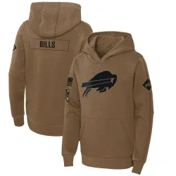 Youth Buffalo Bills No. 2023 Salute to Service Club Fleece Pullover Hoodie - Brown