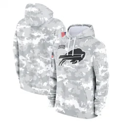Youth Buffalo Bills No. 2024 Salute To Service Pullover Hoodie - White/Gray