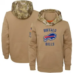 Youth Buffalo Bills No. Khaki 2019 Salute to Service Therma Pullover Hoodie