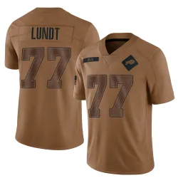 Youth Chase Lundt Buffalo Bills No.77 Limited 2023 Salute To Service Jersey - Brown