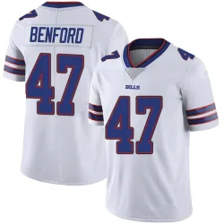 Youth Christian Benford Buffalo Bills No.47 Limited Color Rush Vapor Untouchable Jersey - White
