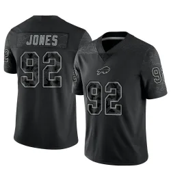 Youth DaQuan Jones Buffalo Bills No.92 Limited Reflective Jersey - Black