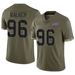 Youth Deone Walker Buffalo Bills No.96 Limited 2022 Salute To Service Jersey - Olive