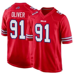 Youth Ed Oliver Buffalo Bills No.91 Game Alternate Jersey - Red