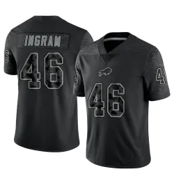 Youth Ja'Marcus Ingram Buffalo Bills No.46 Limited Reflective Jersey - Black