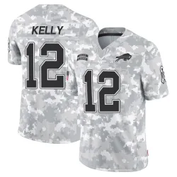 Youth Jim Kelly Buffalo Bills No.12 Limited 2024 Salute to Service Jersey - Arctic Camo