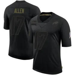 Youth Josh Allen Buffalo Bills No.17 Limited 2020 Salute To Service Jersey - Black