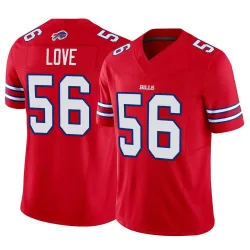 Youth Mike Love Buffalo Bills No.56 Limited Vapor F.U.S.E. Jersey - Red