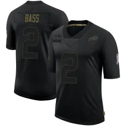 Youth Tyler Bass Buffalo Bills No.2 Limited 2020 Salute To Service Jersey - Black